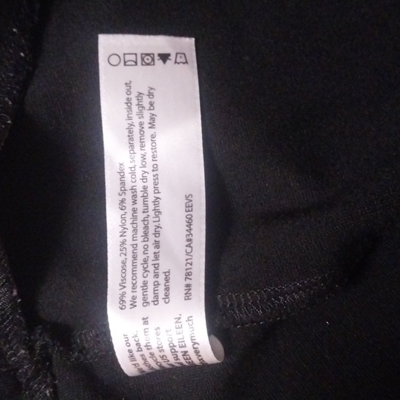 EILEEN FISHER Black Italian Fabric Pull On/Elastic Waist Pant Size M - Picture 8 of 8